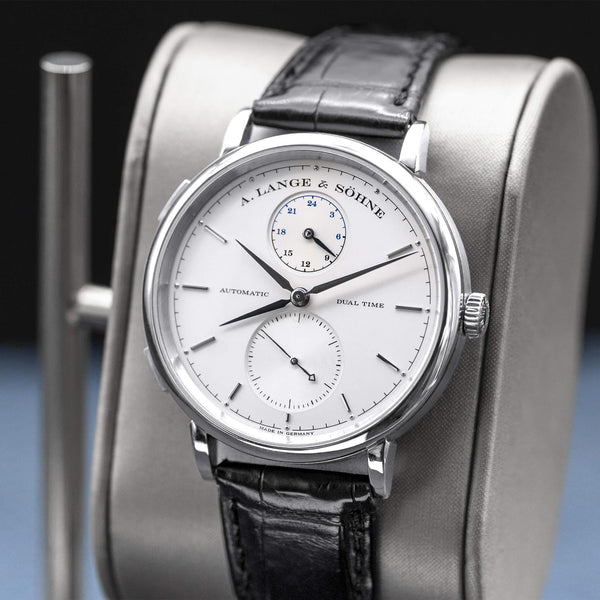 A. Lange & Sohne Saxonia Dual Time 385.026 Silver Dial 40mm 2015 Box & Papers