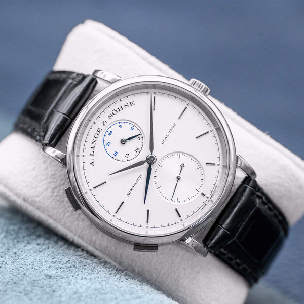 A. Lange & Sohne Saxonia Dual Time 385.026 Silver Dial 40mm 2015 Box & Papers