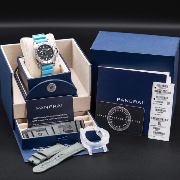 Panerai Submersible PAM02973 Black Dial with box and papers