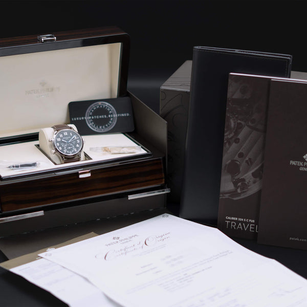 Patek Philippe Calatrava Travel Time 5524G Blue Dial with box and papers