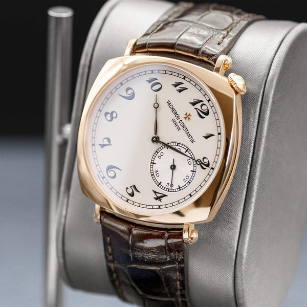 Angled opposing view with reflection of Vacheron Constantin Historiques American 1921 Silver Dial