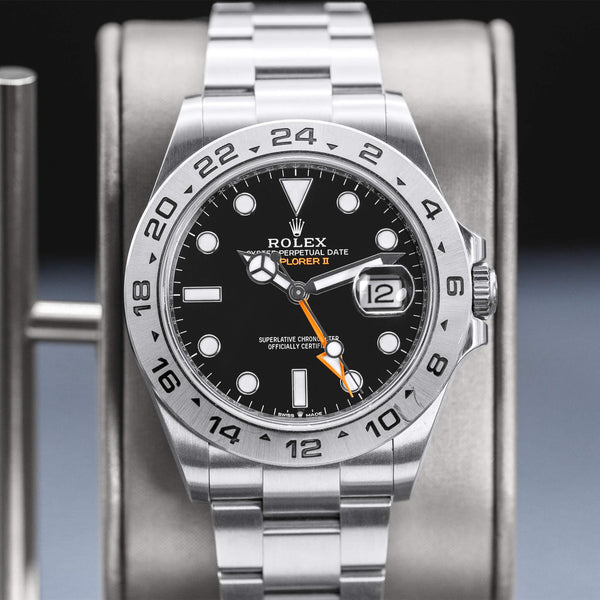 Central view of Rolex Explorer II 226570 Black Dial 2023 