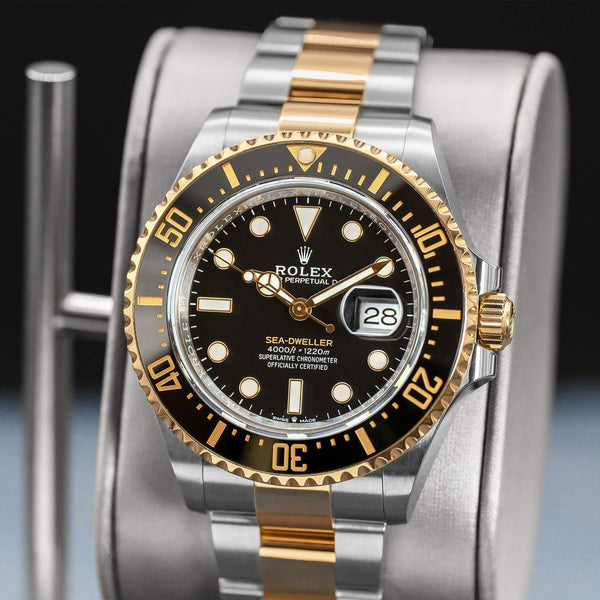 Close-up opposing view of Rolex Sea-Dweller Two Tone 126603