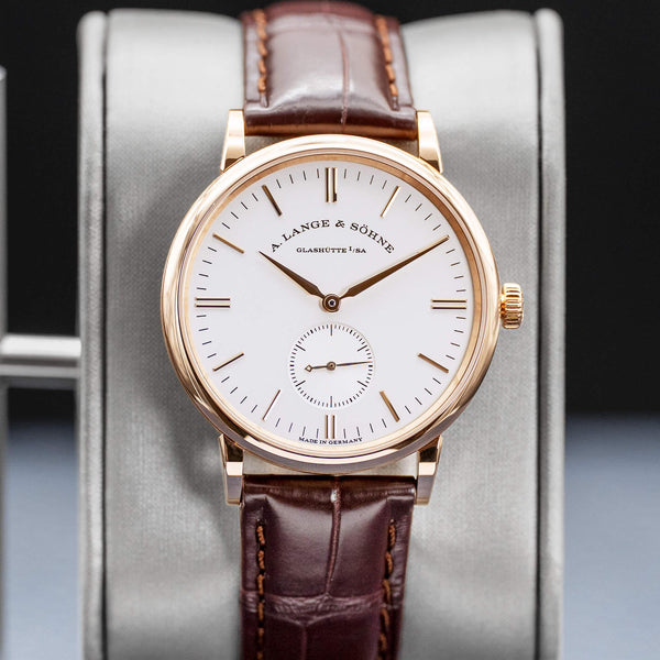 Central view of A. Lange & Sohne Saxonia 219.032 Rose Gold