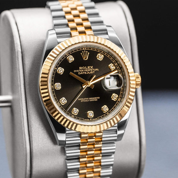 Rolex Datejust Two-Tone 126333 Black Diamond Dial 41mm Box & Papers