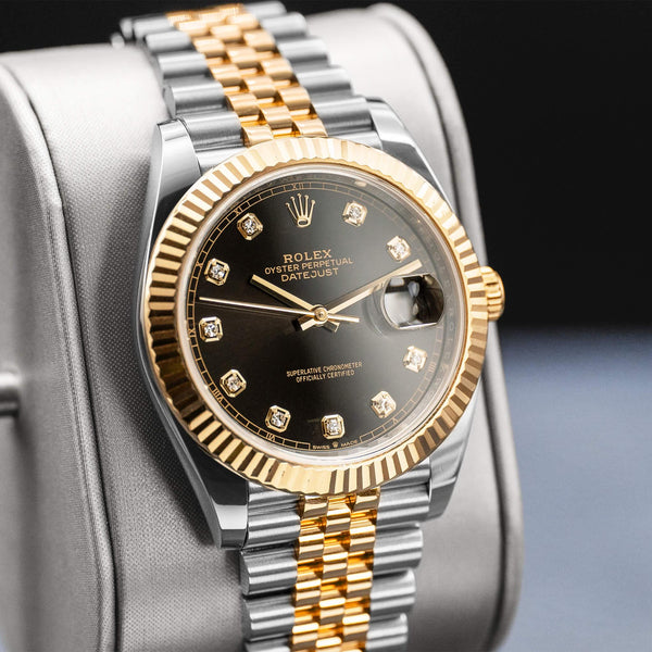 Rolex Datejust Two-Tone 126333 Black Diamond Dial 41mm Box & Papers