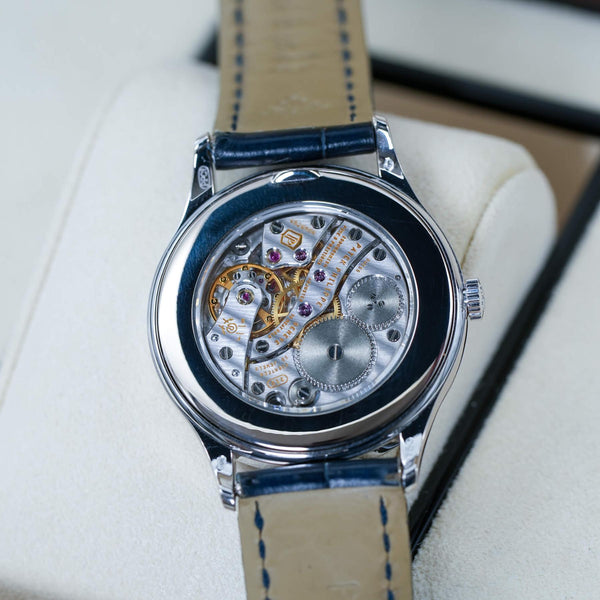 Patek Philippe Calatrava 4897G Blue Dial Diamond Bezel Box & Archives