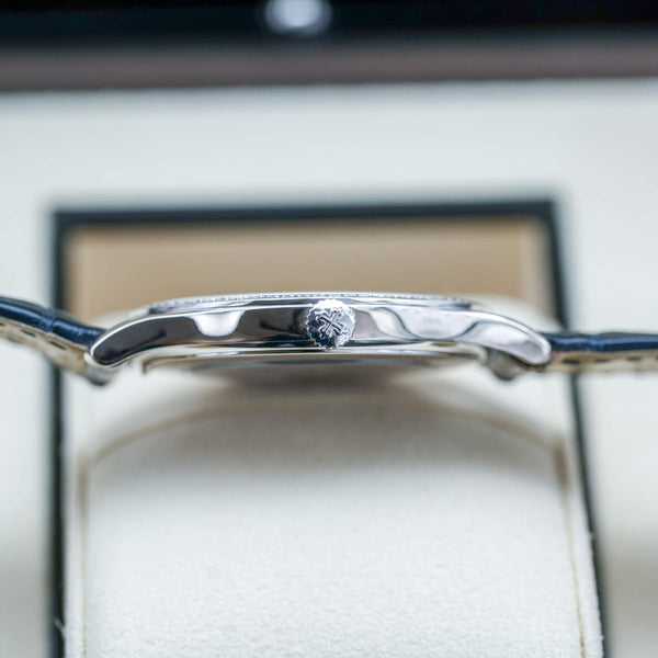 Patek Philippe Calatrava 4897G Blue Dial Diamond Bezel Box & Archives