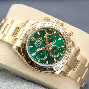 Rolex Daytona 116508 “John Mayer” Green Dial Yellow Gold 40mm Box & Papers