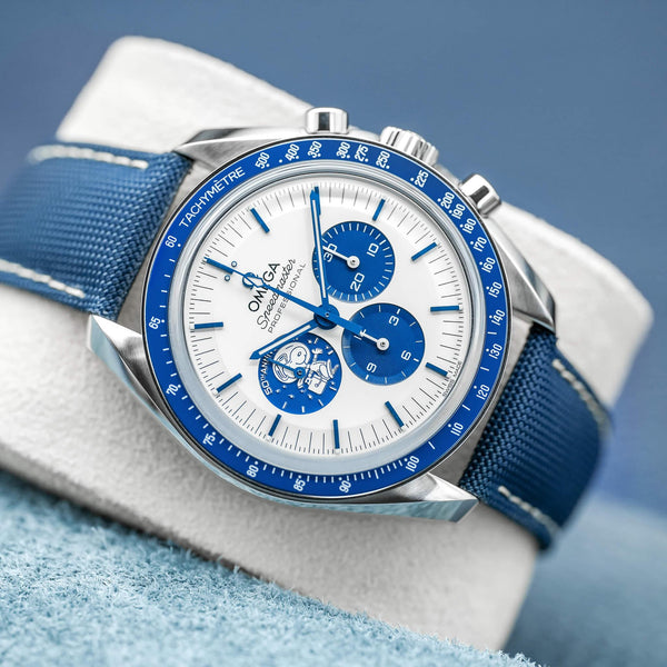 Front view of Omega Speedmaster “Silver Snoopy Award” 50th Anniversary 2022