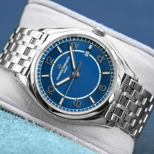 Front view of Vacheron Constantin FiftySix 4600E Blue Dial 