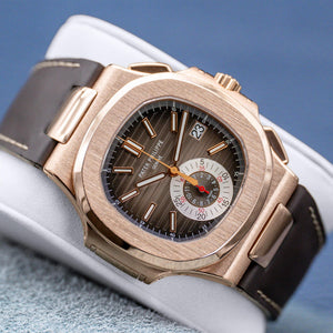 Patek Philippe Nautilus Chrono 5980R Rose Gold Brown Dial 2010 Box & Papers