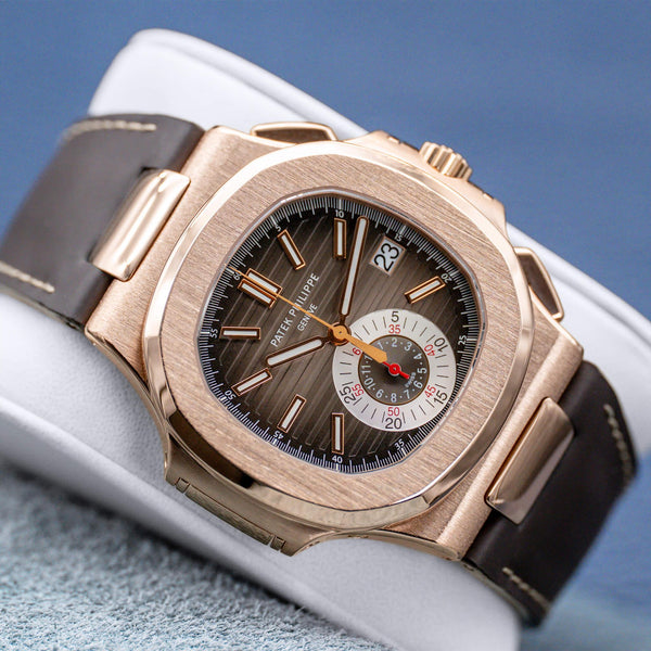 Patek Philippe Nautilus Chrono 5980R Rose Gold Brown Dial 2010 Box & Papers