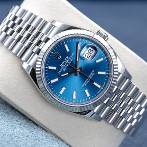 Rolex Datejust 126234 Blue Dial Fluted 36mm Box & Papers