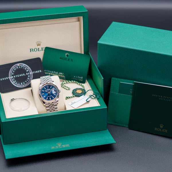 Rolex Datejust 126234 Blue Dial Fluted 36mm Box & Papers