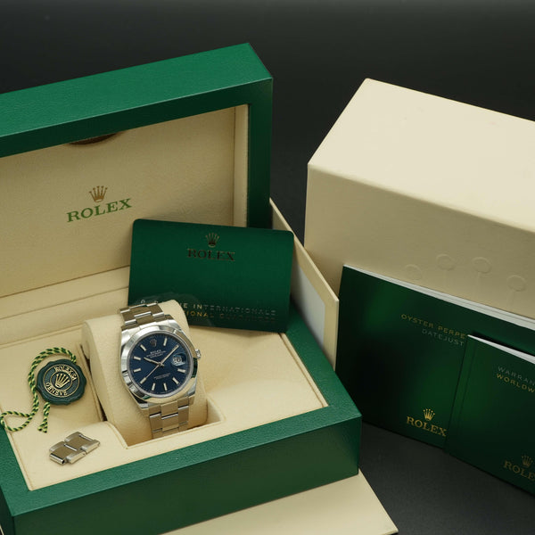 Rolex Datejust 126300 Blue Dial Oyster Box & Papers
