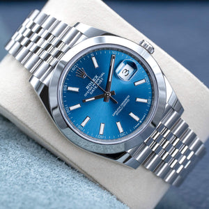 Rolex Datejust 126300 Blue Dial Smooth Jubilee 41mm Box & Papers