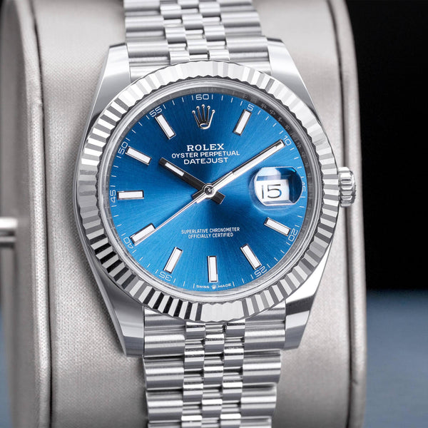 Rolex Datejust 126334 Blue Dial Fluted Jubilee 41mm NEW Box & Papers