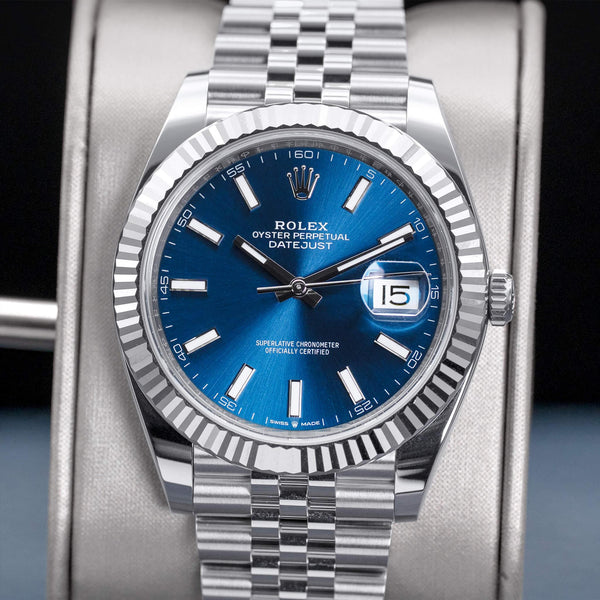 Rolex Datejust 126334 Blue Dial Fluted Jubilee 41mm NEW Box & Papers