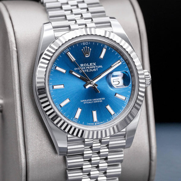 Rolex Datejust 126334 Blue Dial Fluted Jubilee 41mm NEW Box & Papers