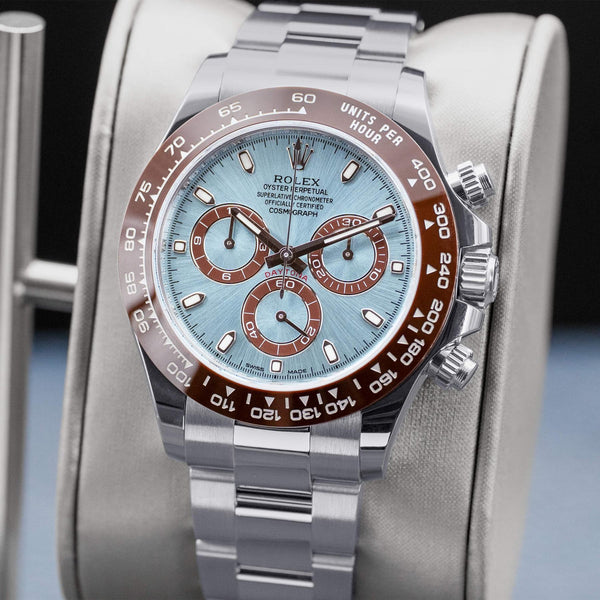 Rolex Daytona Platinum “Platona” Ice Blue Dial 116506 40mm Box & Papers
