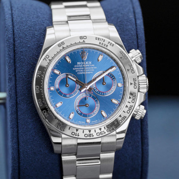 Rolex Daytona White Gold 116509 Blue Dial 40mm Box & Papers