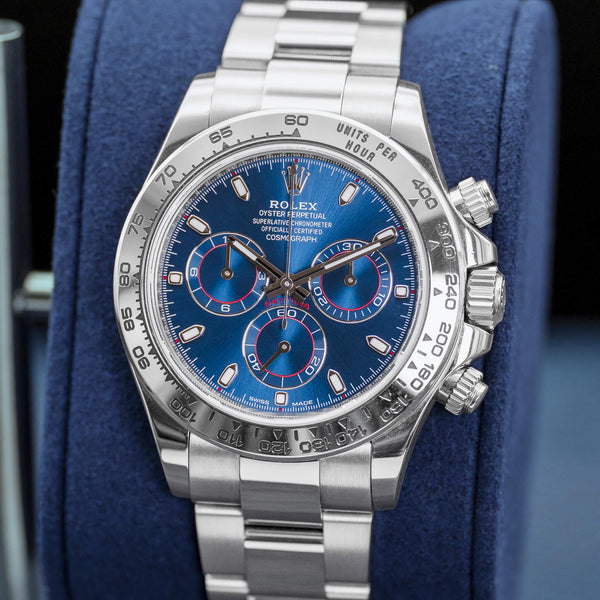 Rolex Daytona White Gold 116509 Blue Dial 40mm Box & Papers
