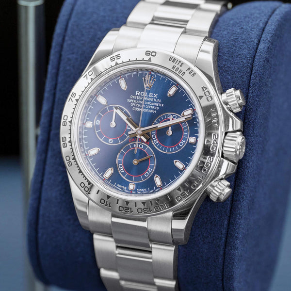 Rolex Daytona White Gold 116509 Blue Dial 40mm Box & Papers
