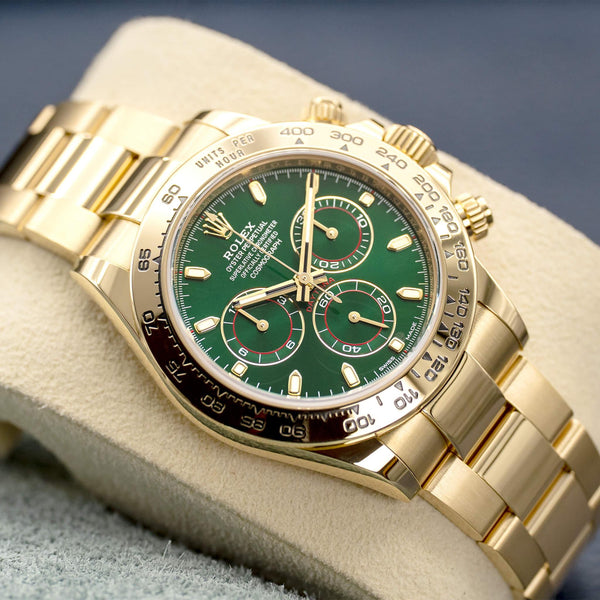 Rolex Daytona 116508 “John Mayer” Green Dial Yellow Gold 40mm Box & Papers