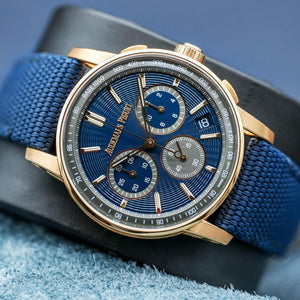 Front view of Audemars Piguet Code 11.59 Chronograph 26393OR Rose Gold 
