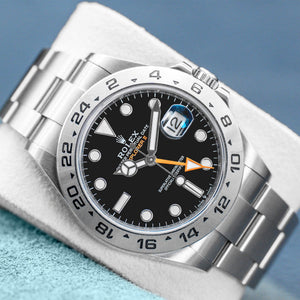 Front view of Rolex Explorer II 226570 Black Dial 2023