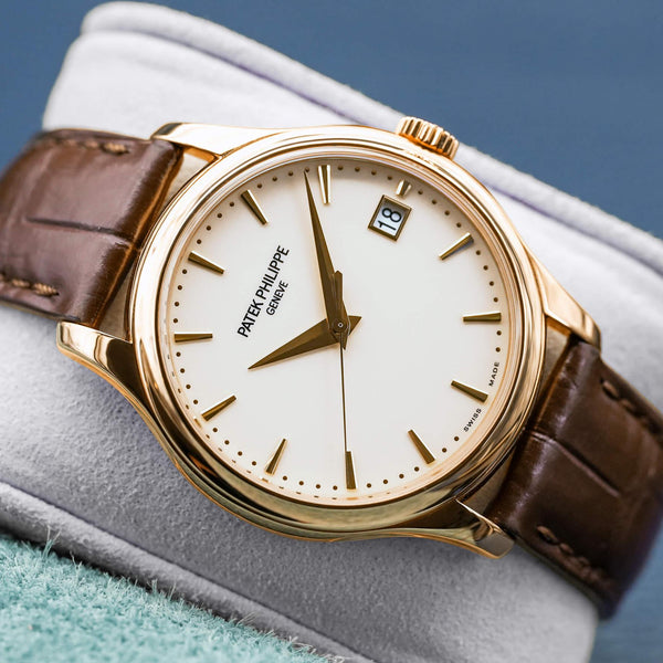 Front view of Patek Philippe Calatrava 5227J Ivory Dial