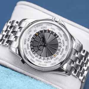 Front view of Patek Philippe Complications World Time 5130/1G 
