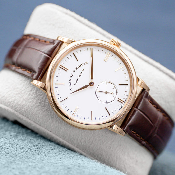 Front view of A. Lange & Sohne Saxonia 219.032 Rose Gold