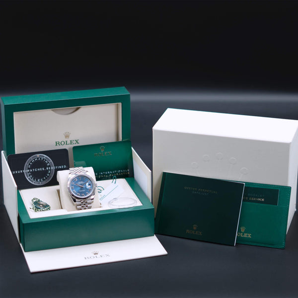 Rolex Datejust 126334 Blue Azurro Dial with box and papers